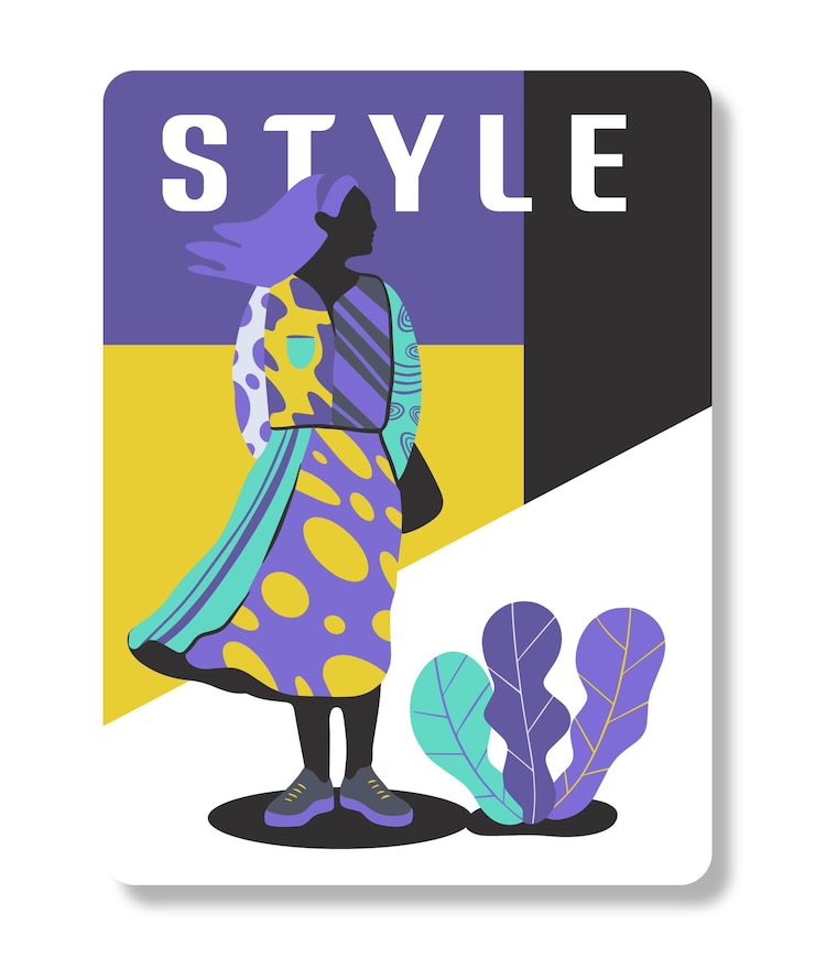 Vektor šablona návrhu plakátu lady fashion. minimalistický styl, vektorová ilustrace.