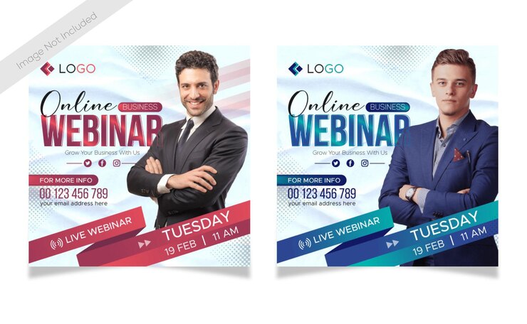 Vektor šablona návrhu webináře digitálního marketingu a příspěvku na sociální síti