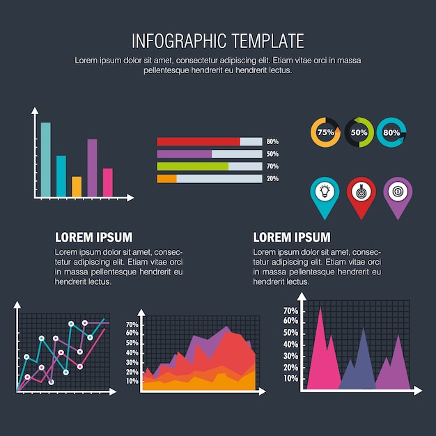 Šablona obchodní infografiky ikony