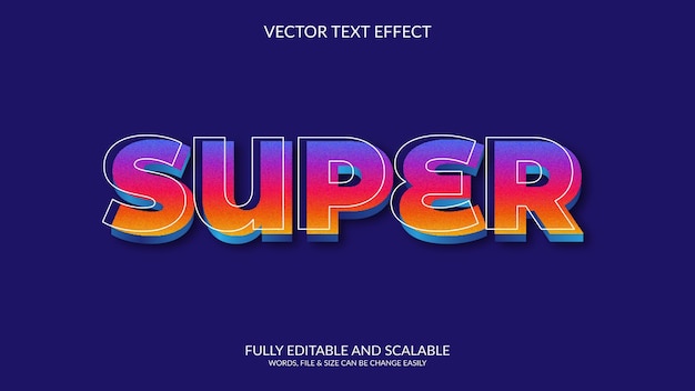 Šablona textového efektu Super 3D Vector Eps