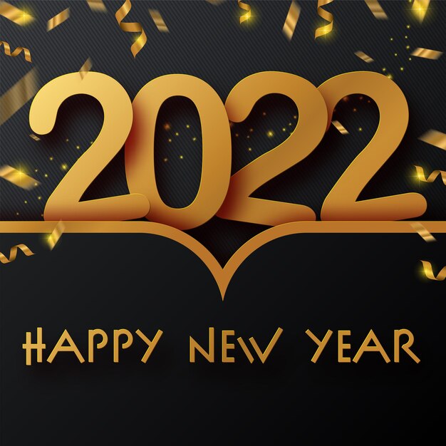 Šablona vánočního designu pro šťastný nový rok 2022. Návrh loga pro blahopřání nebo pro branding, banner, obal, karta Šťastný nový rok 2022 s papírovým vystřihováním a řemeslným stylem na barevném papírovém pozadí.