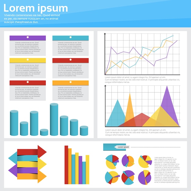 Sada grafů, finanční diagram, infografika