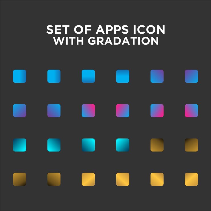 Vektor sada ikon aplikací s gradientem