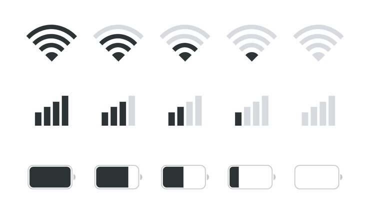 Vektor sada ikon wifi bezdrátový signál a signál wifi