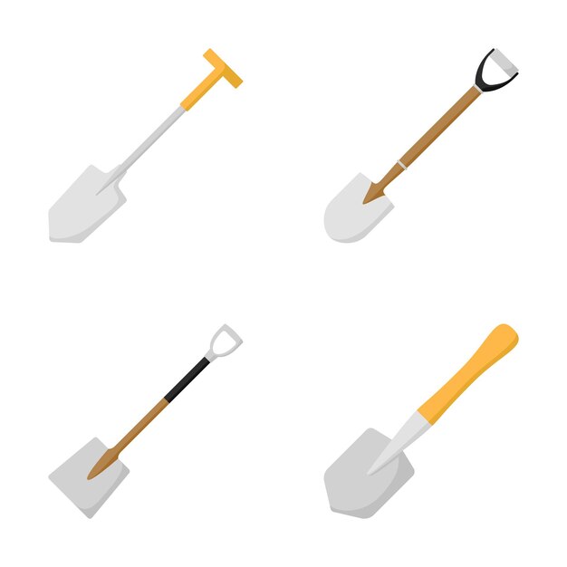 Sada lopat izolovaných na bílém pozadí