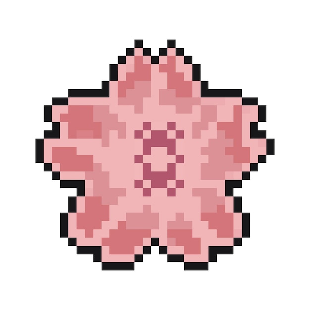 sakura leaf pixel art for dynamic digital projects and designs