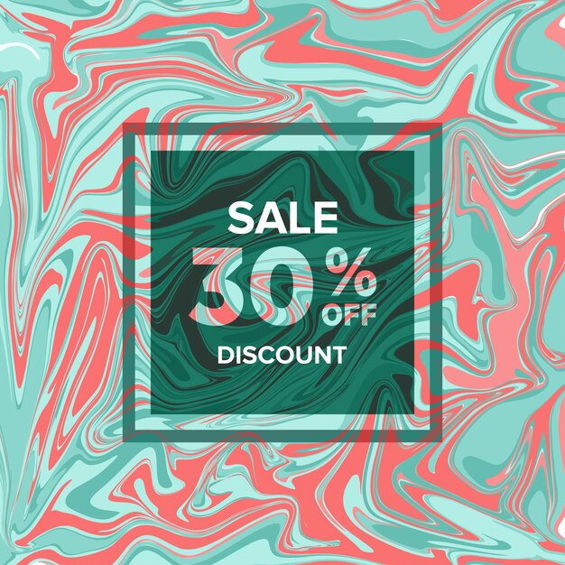 Sale Banner Marble on Background