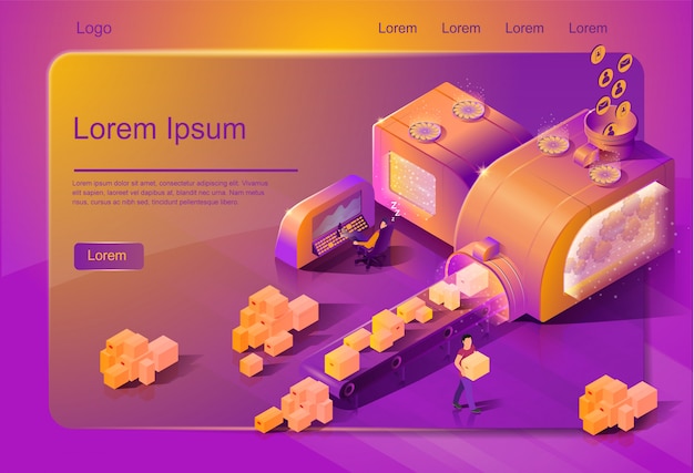 sales automation service vector web page template