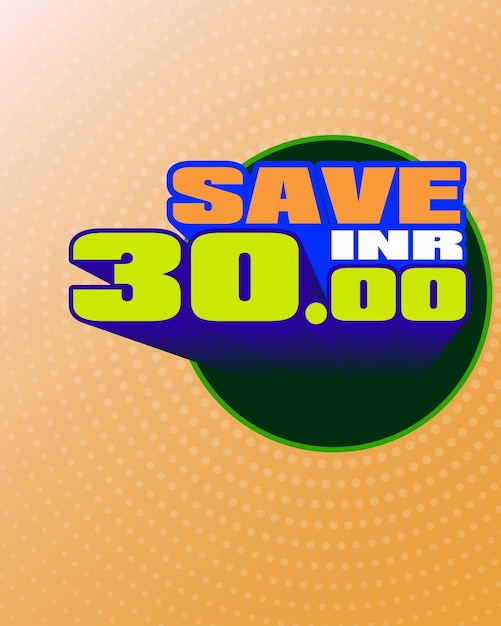 save inr 30 vector badge template save 30 30 inr save background