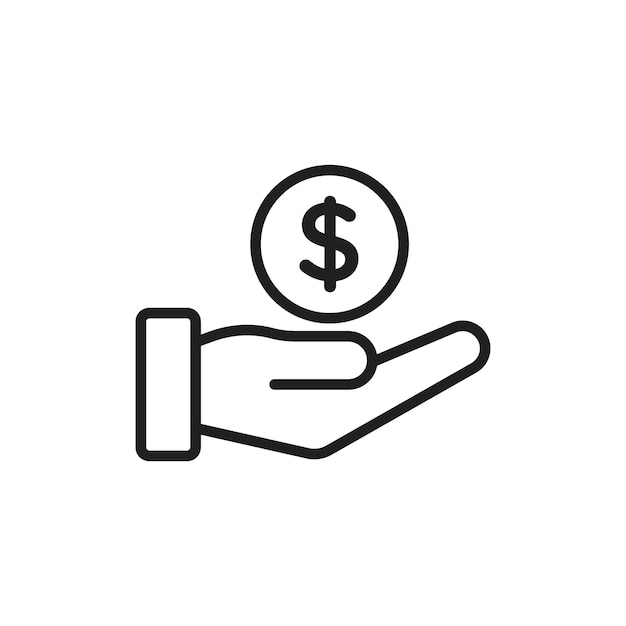 Savings icon Flat art in black and white isolated