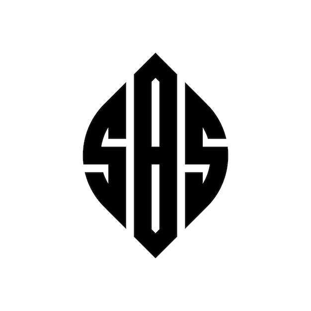 SBS circle letter logo design with circle and ellipse shape SBS ellipse letters with typographic style The three initials form a circle logo SBS Circle Emblem Abstract Monogram Letter Mark Vector