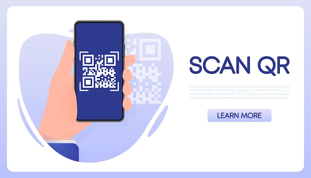 Scan code smartphone on white background Isolated white background Bar code icon
