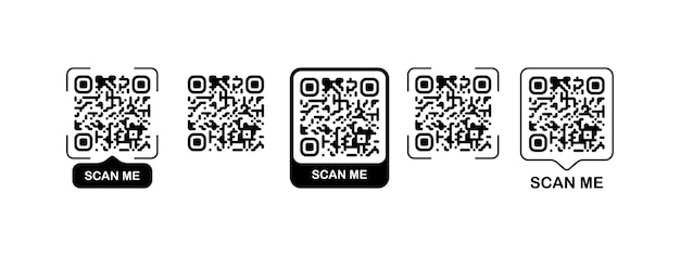 Scan me Silhouette black scan the qr code Vector illustration