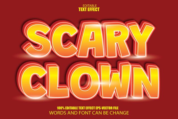 Scary Clown Editable Text Effect 3D Modern Style