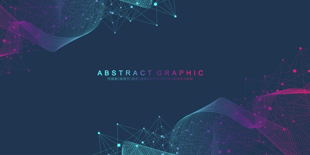 Scientific vector illustration genetic engineering and gene manipulation concept DNA helix DNA strand molecule or atom neurons Abstract structure for Science or medical background Wave flow