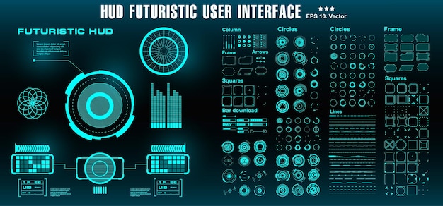 Scifi futuristic hud dashboard display virtual reality technology screen target