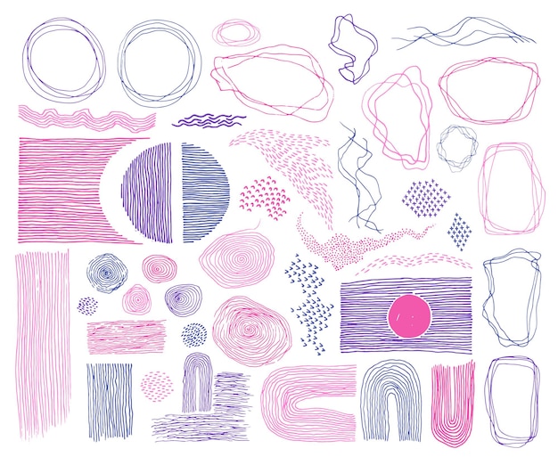 scribble frames lines and dots texture backgrounds vector colle