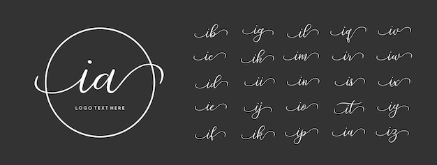 script letters with swirls for logo design. script fonts in monogram style, logo design fonts.