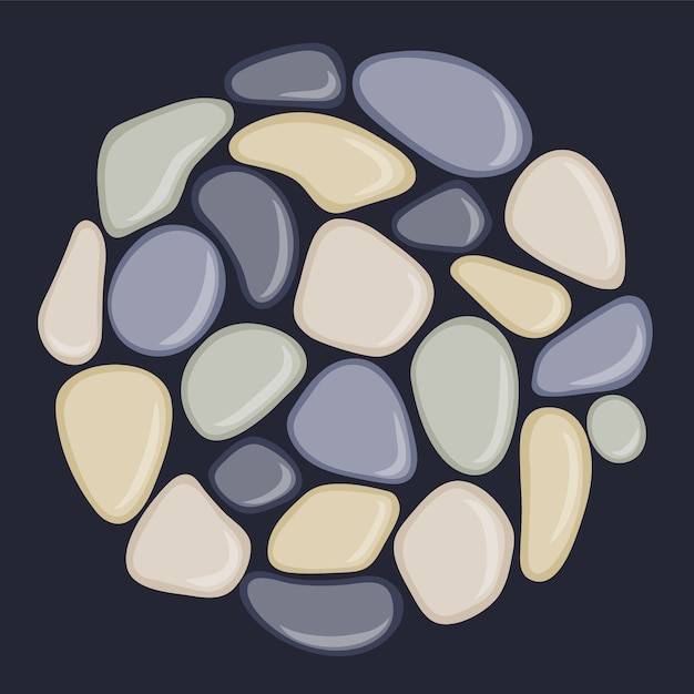 Sea pebbles located in a circle.