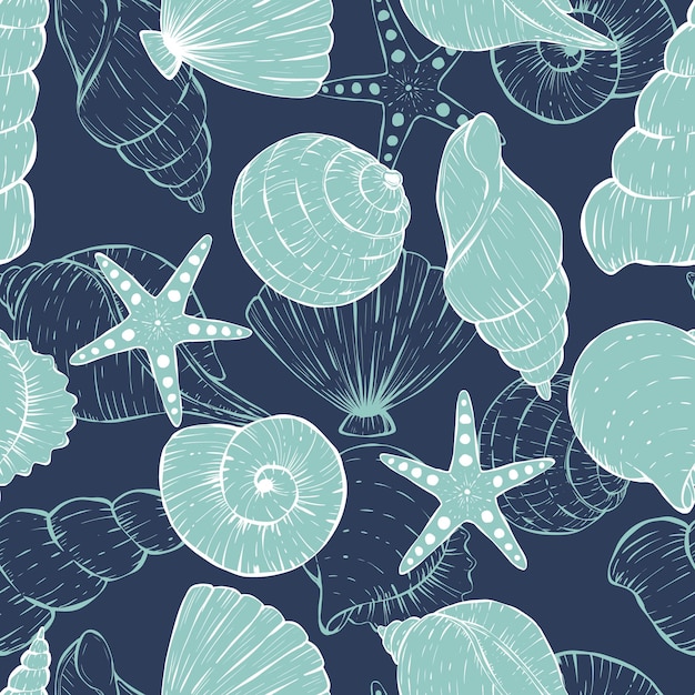 sea shell seamless pattern