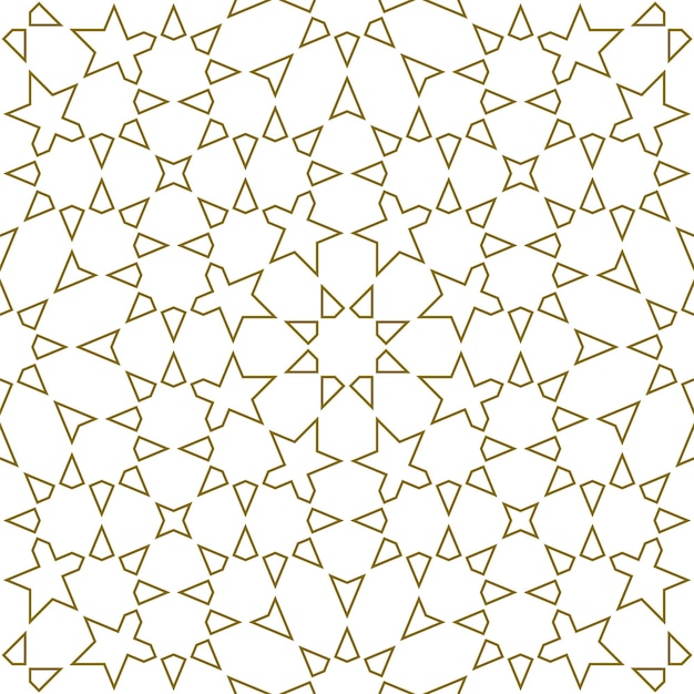 Seamless geometric ornament .Brown color lines. Based on arabic motif .