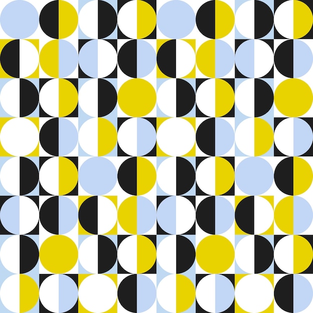 Seamless geometric pattern with circles and semicircles