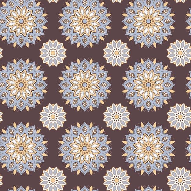 Seamless mandala patern. Vintage elements in oriental style.