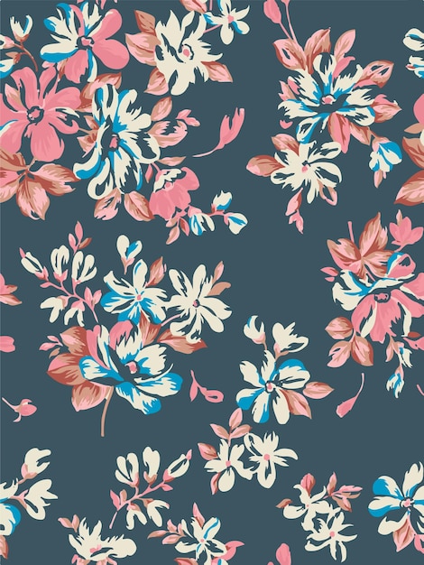 seamless pattern of cocoa pods and flowers on dark background showcasing botanical elements