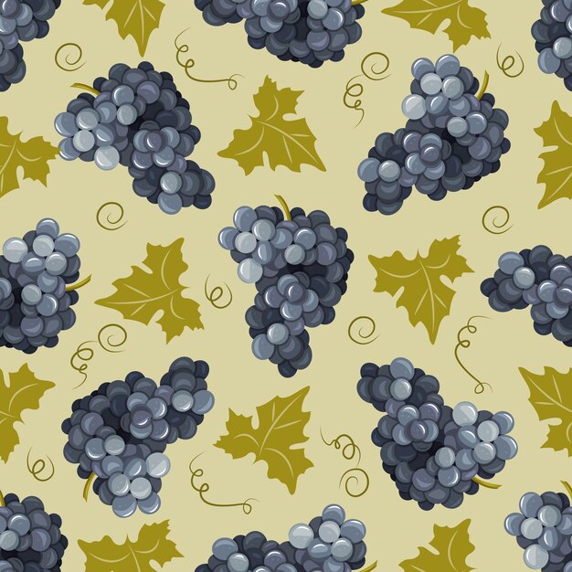 seamless pattern of grape branches for packaging design