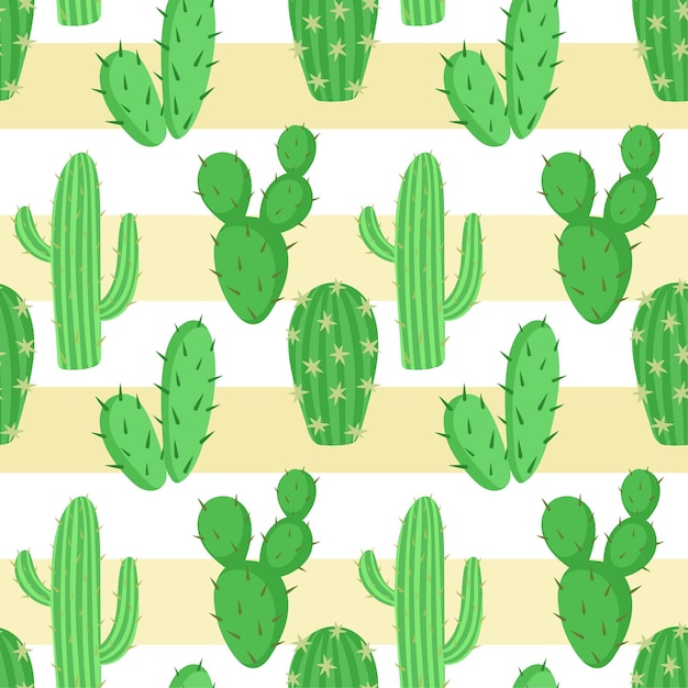 seamless pattern with cacti vector template