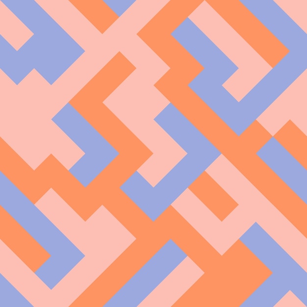 Seamless pattern with colorful geometric puzzle