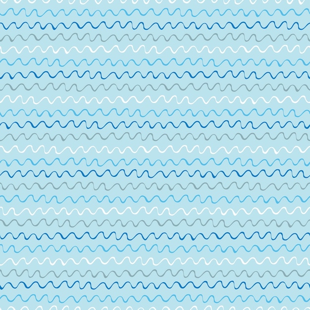 seamless pattern with hand drawn futuristic curved and rounded wave