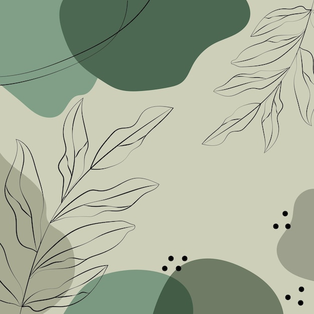 seamless pattern with leaves and abstract shapes vector illustration