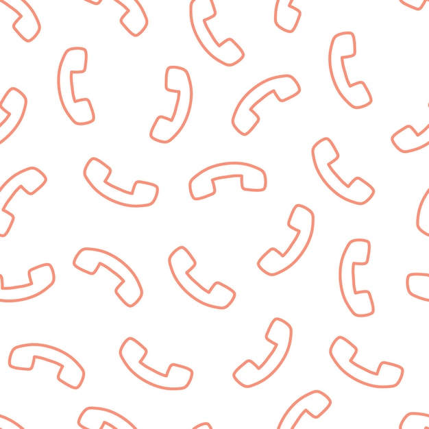 Seamless pattern with pink phone