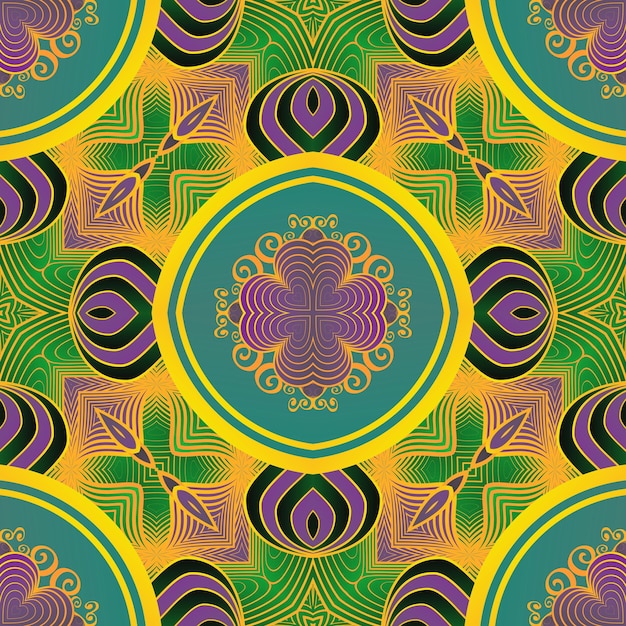 seamless pattern with symmetrical geometric ornament vector illustration