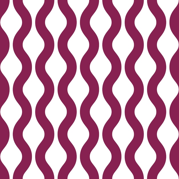 Seamless pattern with vertical purple wavy lines