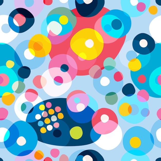 Seamless repeat pattern of colorfull circles dots Vector