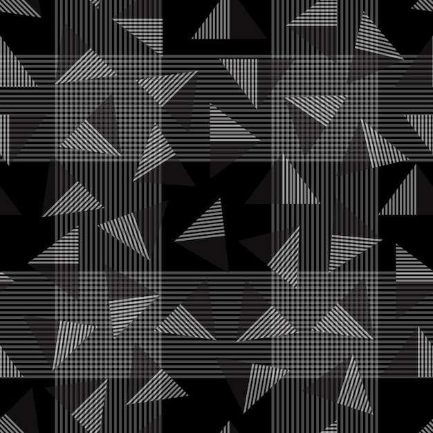 seamless stripe pattern on black background with triangle