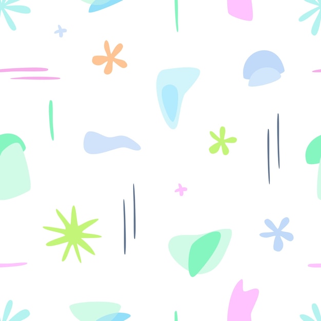 Seamless vector pattern with abstract elements in scandinavian style