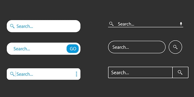 search bar icon for website, app, ui . search bar boxes. set www search bar symbol