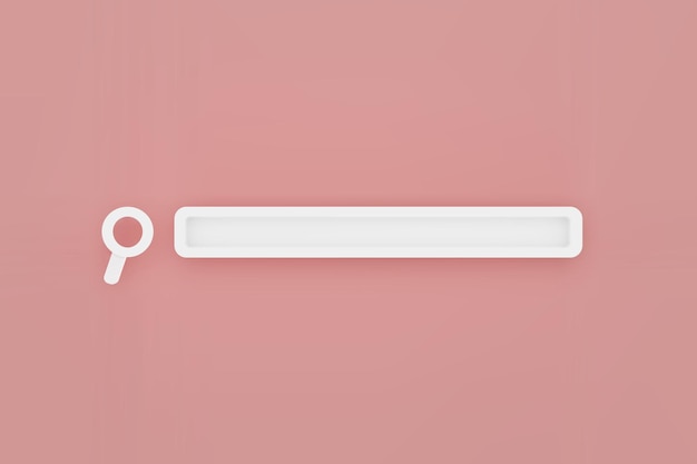 search bar on pink background minimal blank web search 3d rendering