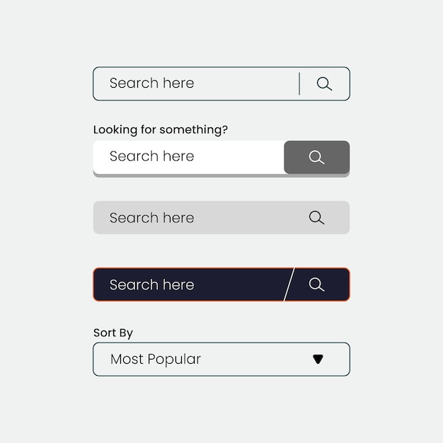 search bar set search boxes ui template search bar element