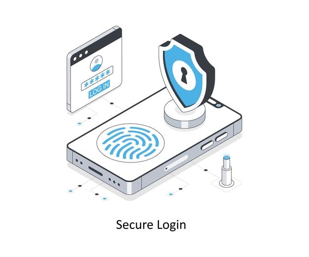 Secure Login isometric stock illustration EPS File stock illustration