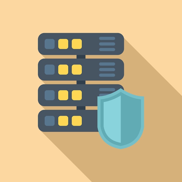 Secured server icon flat vector Platform system Account strategy