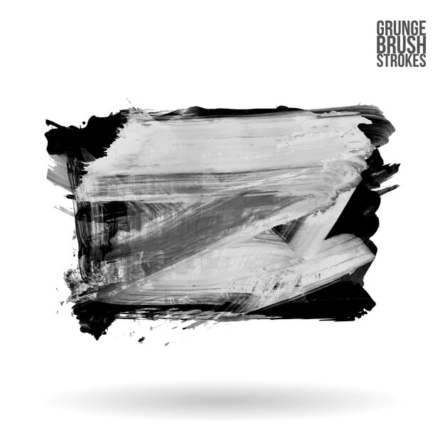 Šedý tah štětcem a textura Grunge vektorový abstraktní ručně malovaný prvek