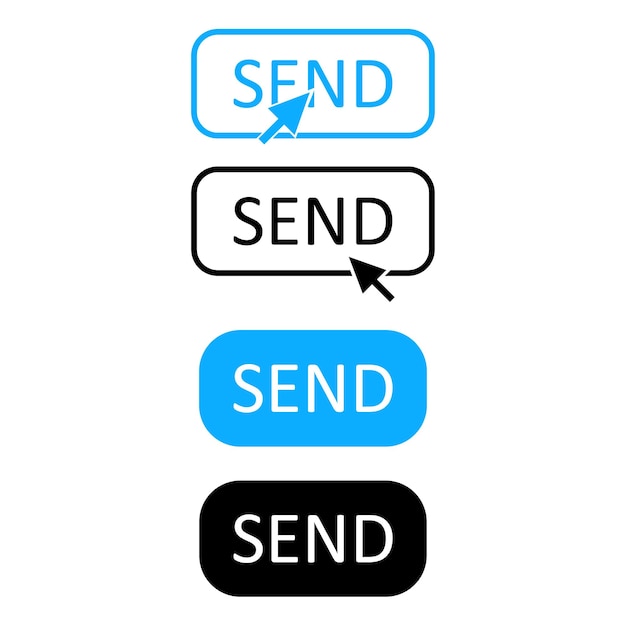 send message icon button set vector icons