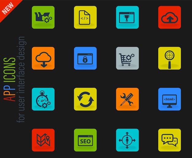 seo and development simply icons
