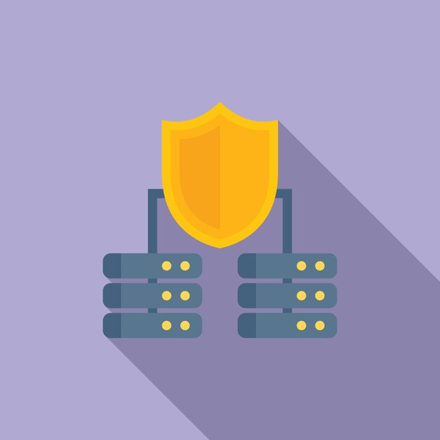server data privacy icon flat vector protect password personal safe