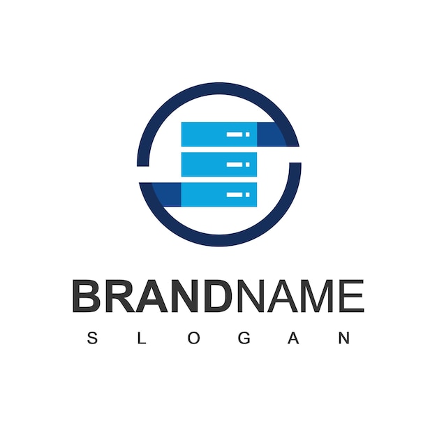 Server logo design template, Data Center And Server Icon Vector