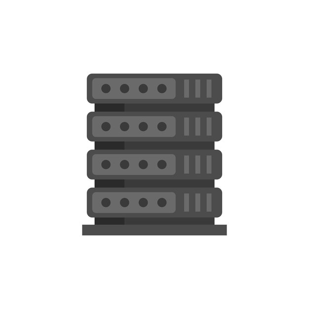 Server rack icon Flat illustration of Server rack vector icon isolated on white background
